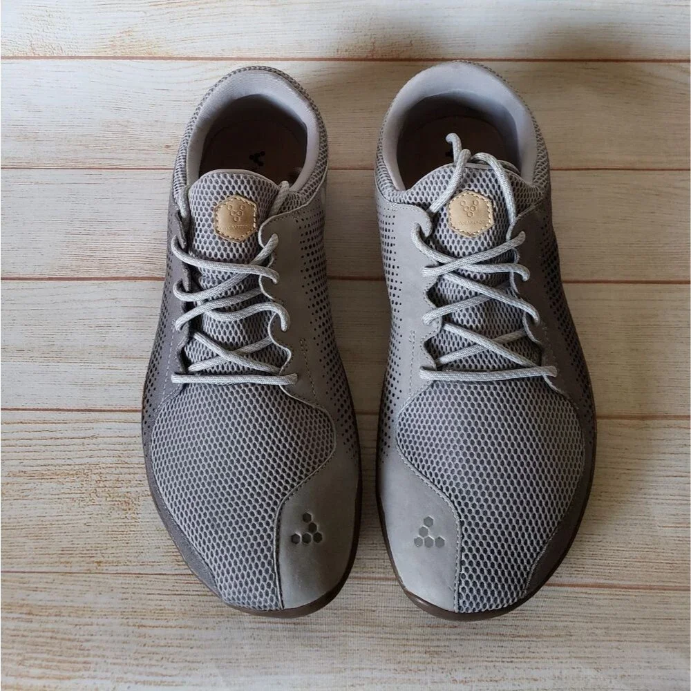 Vivobarefoot Primus Trio Leather/Mesh Grey Walking Running Outdoor Sneakers Men